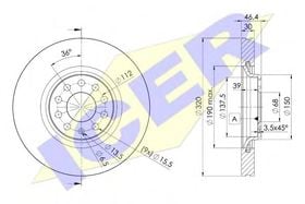 Тормозной диск Icer 78BD3615-2