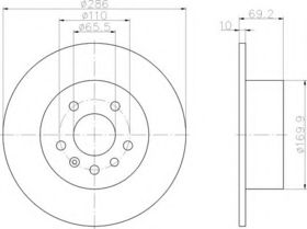 Тормозной диск Behr Hella 8DD 355 104-701