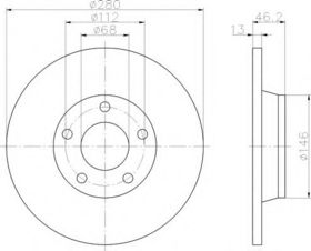 Тормозной диск Behr Hella 8DD 355 104-171