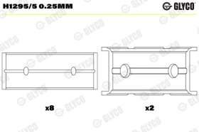 Підшипник колінчастого вала Glyco h12955025mm