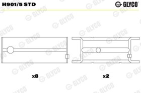 Підшипник колінчастого вала Glyco H901/5 STD