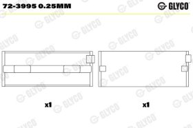 Подшипник коленвала Glyco 72-3995 0.25mm