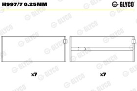 Підшипник колінчастого вала Glyco H997/7 0.25mm