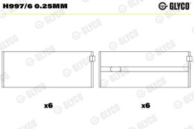 Підшипник колінчастого вала Glyco H997/6 0.25mm