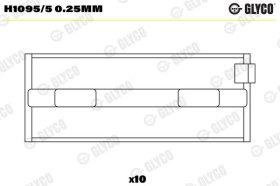 Підшипник колінчастого вала Glyco H1095/5 0.25mm