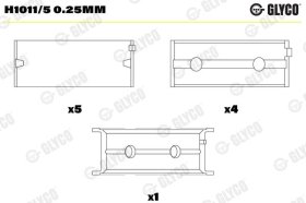 Підшипник колінчастого вала Glyco H1011/5 0.25mm