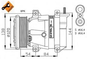 Компрессор кондиционера NRF 32484