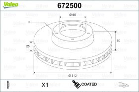 Гальмівний диск Valeo 672500