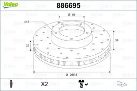 Тормозной диск Valeo 886695