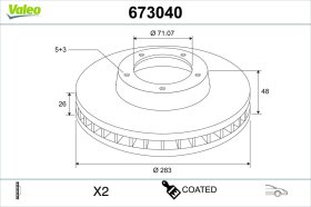 Тормозной диск Valeo 673040