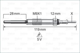 Свеча накала Valeo 345248