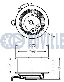 Натяжной ролик ремня ГРМ Ruville 541463