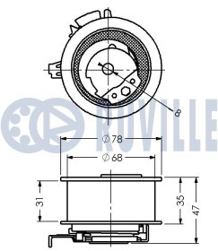 Натяжной ролик ремня ГРМ Ruville 541107