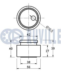 Натяжной ролик ремня ГРМ Ruville 540033