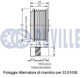 Муфта генератора Ruville 541704