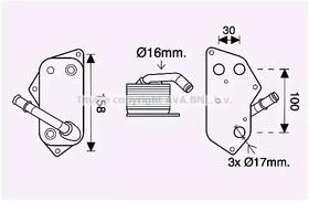 Оливний радіатор двигуна AVA Quality Cooling bw3558
