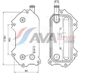 Масляный радиатор двигателя AVA Quality Cooling to3792