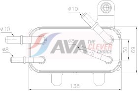 Оливний радіатор двигуна AVA Quality Cooling au3366
