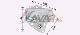 Масляный радиатор двигателя AVA Quality Cooling ol3705