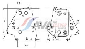 Масляный радиатор двигателя AVA Quality Cooling ol3748