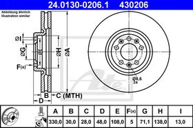 Гальмівний диск ATE 24.0130-0206.1