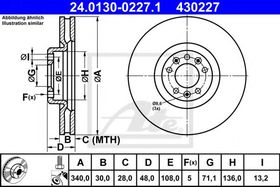 Гальмівний диск ATE 24.0130-0227.1