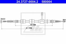 Трос ручного гальма ATE 24.3727-0004.2
