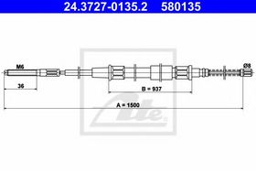 Трос ручного тормоза ATE 24.3727-0135.2