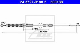 Трос ручного тормоза ATE 24.3727-0188.2
