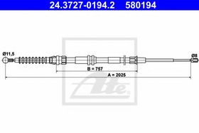 Трос ручного тормоза ATE 24.3727-0194.2