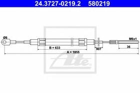 Трос ручного тормоза ATE 24.3727-0219.2