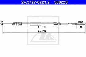 Трос ручного тормоза ATE 24.3727-0223.2