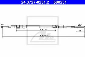 Трос ручного гальма ATE 24.3727-0231.2