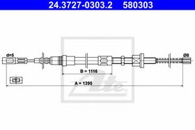 Трос ручного гальма ATE 24.3727-0303.2