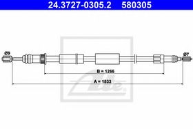 Трос ручного гальма ATE 24.3727-0305.2