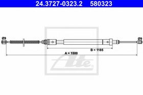 Трос ручного тормоза ATE 24.3727-0323.2