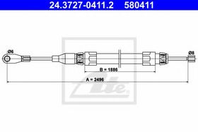 Трос ручного гальма ATE 24.3727-0411.2