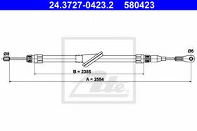 Трос ручного гальма ATE 24.3727-0423.2