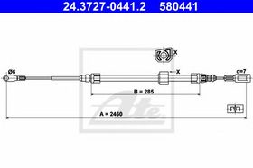 Трос ручного тормоза ATE 24.3727-0441.2