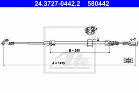 Трос ручного тормоза ATE 24.3727-0442.2