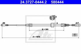 Трос ручного тормоза ATE 24.3727-0444.2