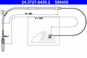 Трос ручного тормоза ATE 24.3727-0450.2