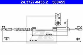 Трос ручного тормоза ATE 24.3727-0455.2