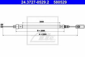 Трос ручного тормоза ATE 24.3727-0529.2