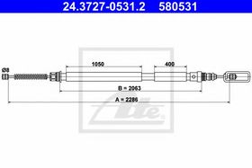 Трос ручного тормоза ATE 24.3727-0531.2
