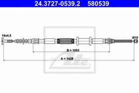 Трос ручного гальма ATE 24.3727-0539.2