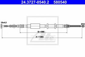 Трос ручного гальма ATE 24.3727-0540.2