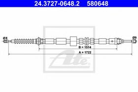 Трос ручного гальма ATE 24.3727-0648.2