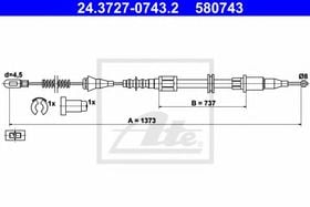 Трос ручного тормоза ATE 24.3727-0743.2