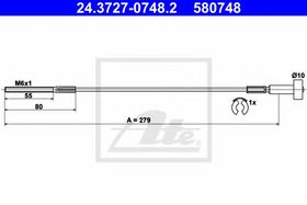 Трос ручного гальма ATE 24.3727-0748.2